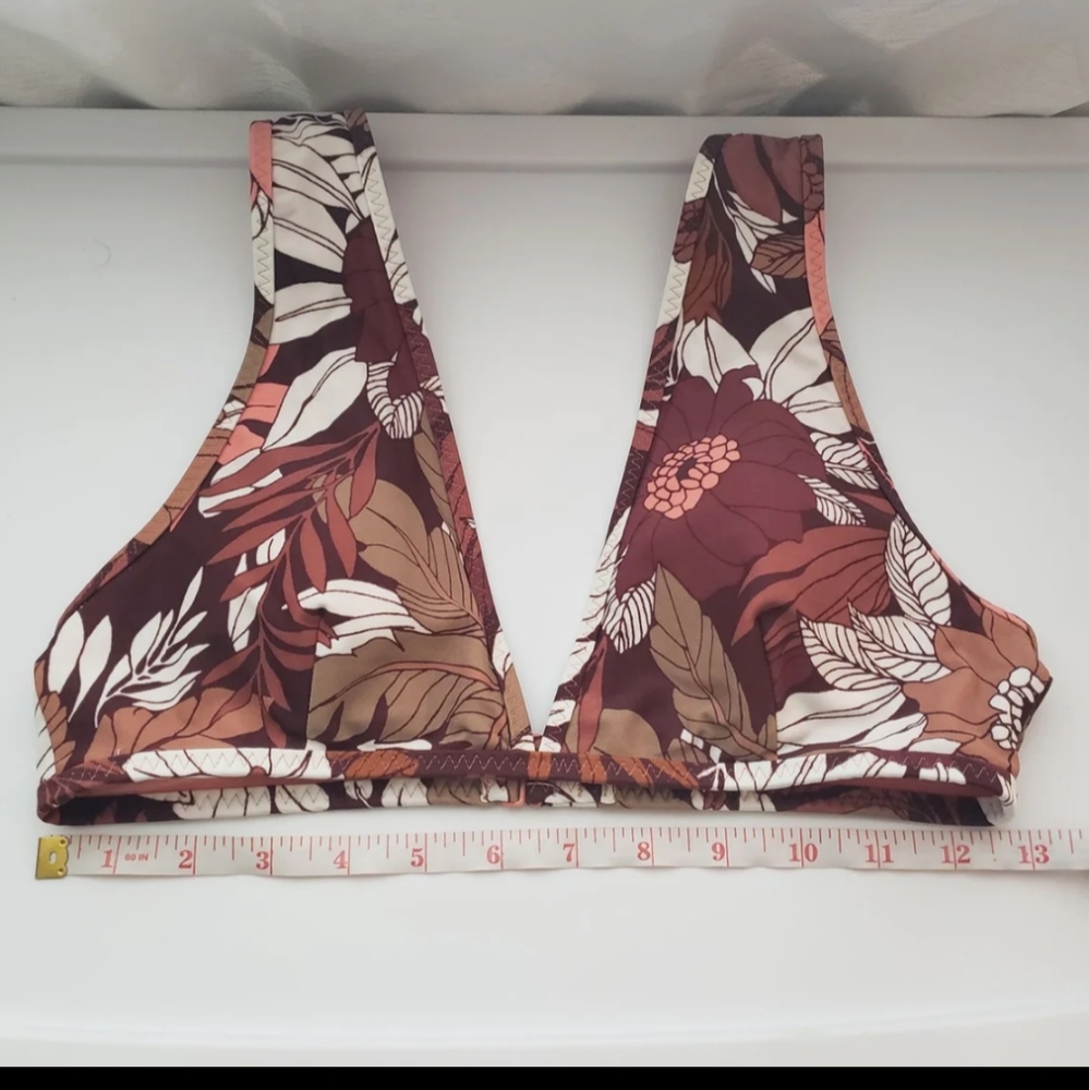 NWT! Aerie Wide Strap Plunge Floral Bikini Top